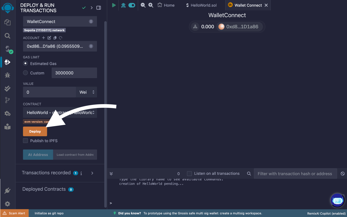 部署合約到 Sepolia